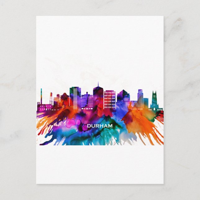 Durham Skyline Feiertagspostkarte (Vorderseite)