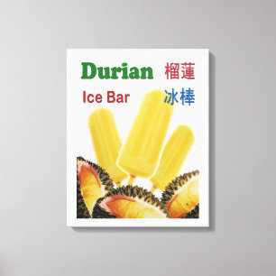 Durian-Eisriegel-Tropenfrucht-Eis am Stiel Leinwanddruck