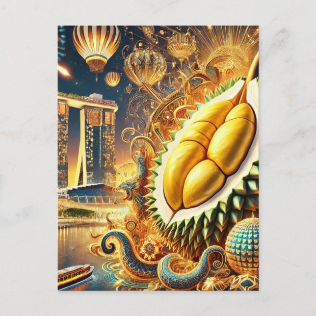 Durian Extravaganza Marina Bay Sands - Singapur Postkarte (Vorderseite)