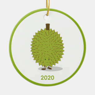 Durian Obst Cartoon Grünes Weißes Jahr 2020 Keramik Ornament