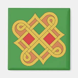 Durrow Knüpfarbeit 2016 Rot und Grün Magnet