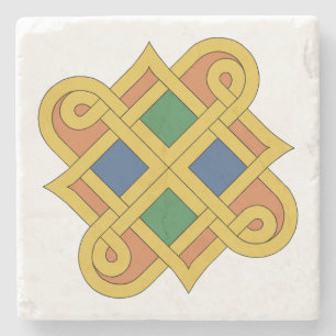 Durrow Knüpfarbeit 2016 Steinuntersetzer