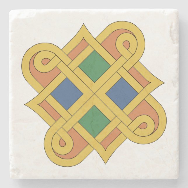 Durrow Knüpfarbeit 2016 Steinuntersetzer (Vorderseite)