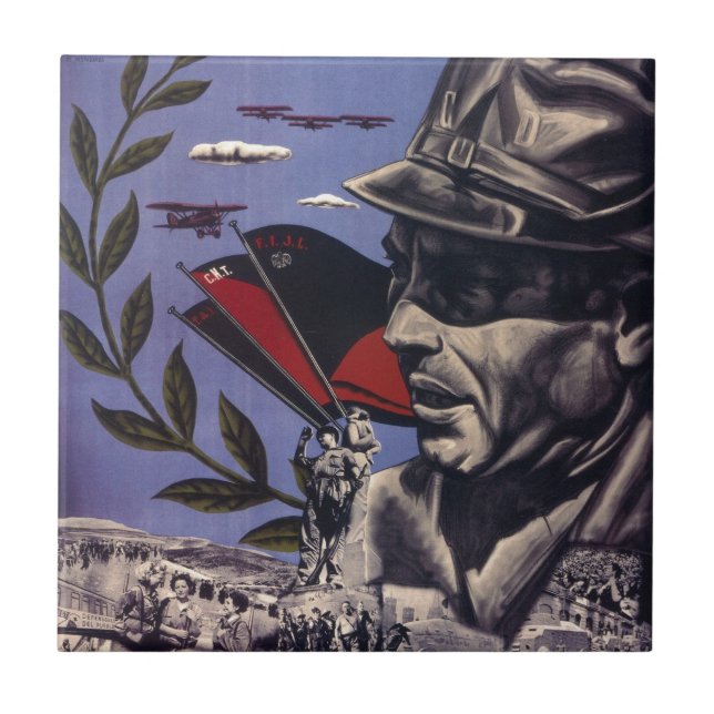 Durruti zivil war Original-Poster 1936 FAI Fliese (Vorderseite)