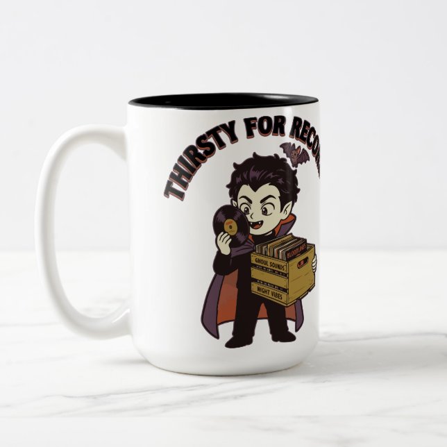 Dürstend nach Platten Zweifarbige Tasse (Links)