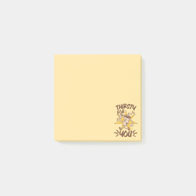 Durstig Nach Dir Lustiger Romantischer Retro-Witz Post-it Klebezettel (Vorderseite)