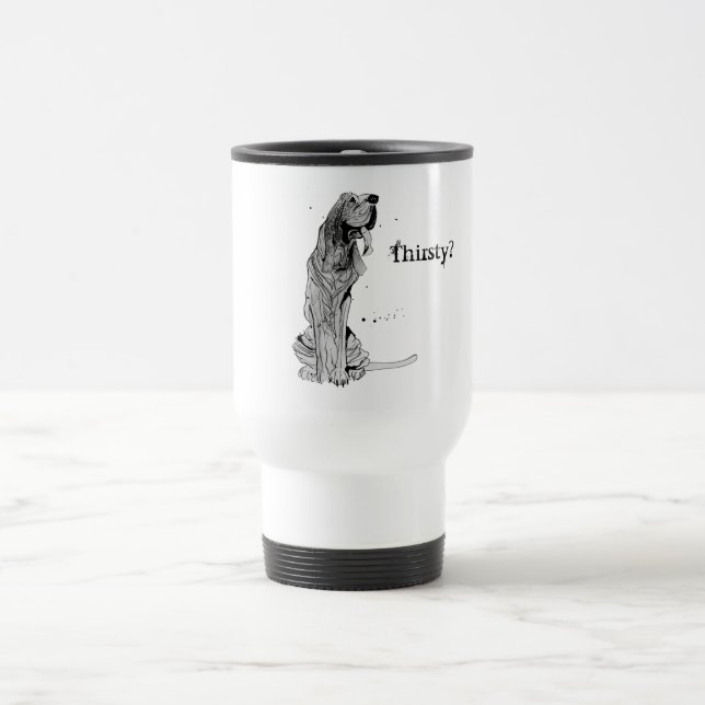 Durstig? Reise-Tasse mit Bluthund-Entwurf Reisebecher (Mittel)