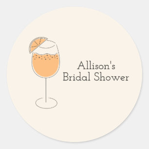 Dusch- und Spritz-Bubbly-Cocktail-Brautjungfernpar Runder Aufkleber