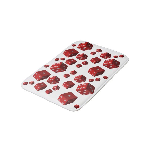 Duschbad mit roter Dusche für ihn Badematte (Schrägansicht)
