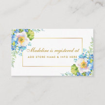 Dusche Aquarell Blue Floral Gold Registrierung Bei