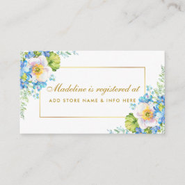 Dusche Aquarell Blue Floral Gold Registrierung Bei Begleitkarte