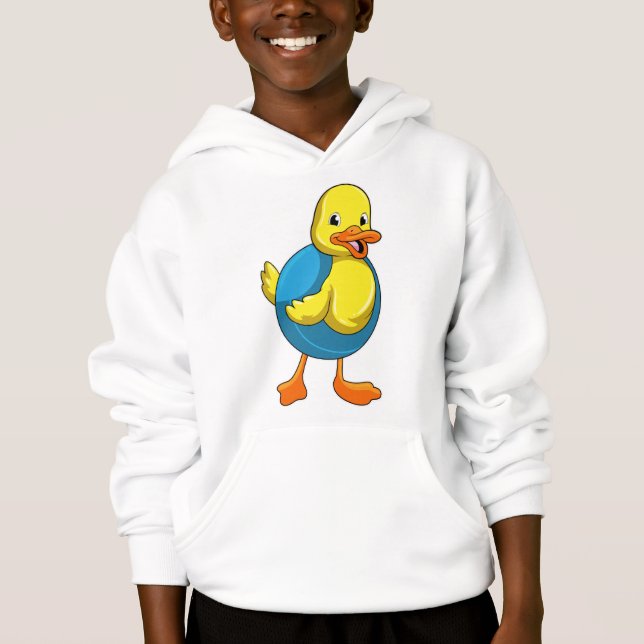 Dusche beim Baden mit Schwimmring Hoodie (Vorderseite)