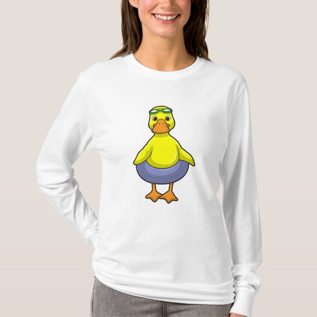 Dusche beim Baden mit Schwimmring T-Shirt (Vorderseite)