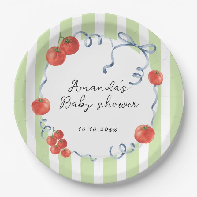 Dusche für Babybetten Pappteller (Vorderseite)