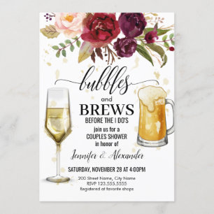 Dusche für Bubbles & Brews Paare Einladung
