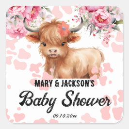 Dusche für das Baby Quadratischer Aufkleber