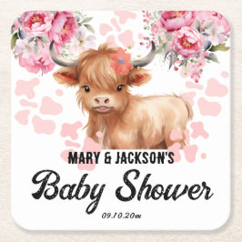 Dusche für das Baby Rechteckiger Pappuntersetzer