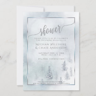 Dusche für Paar   Silver Blue Winter Wonderland Ankündigung