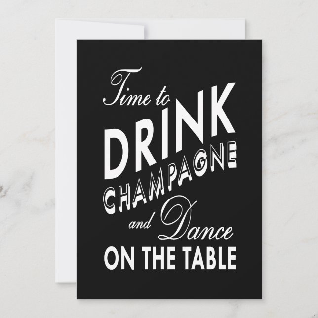 Dusche für Paare - Zeit, Champagner zu trinken Einladung (Vorderseite)