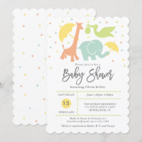 Dusche für tierisches Baby, neutrale Einladung für