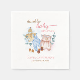 Dusche im Doppelzimmer Wasserfarbe Rosa Blau Serviette
