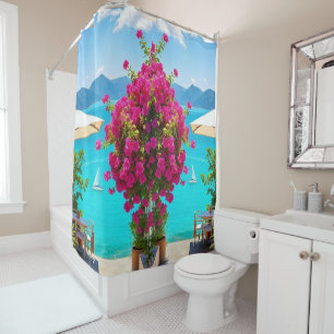 "Dusche in Romance - Café Vibes und Garden Beauty! Duschvorhang