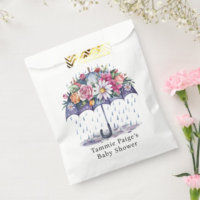 Dusche mit Blume Babydusche Geschenktütchen (Versiegelt)