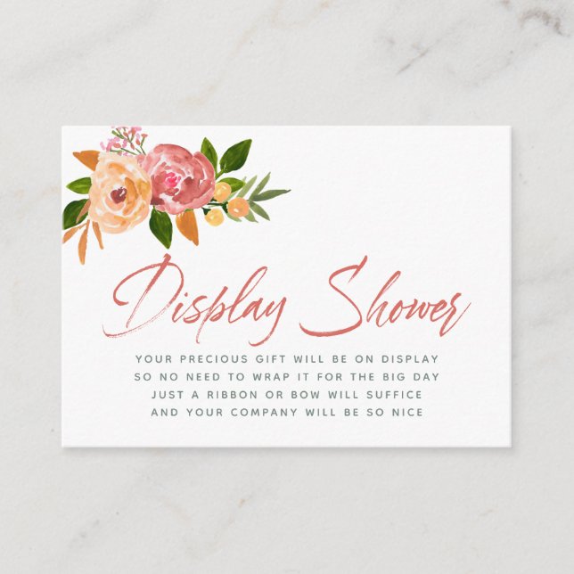 Dusche mit Blütendusche im Aquarell Begleitkarte (Vorderseite)