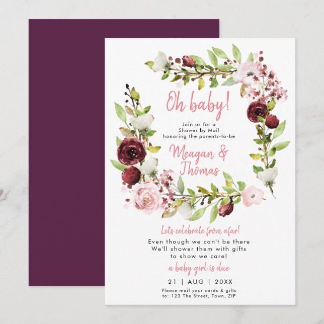 Dusche mit der Post von der Baby-Dusche Einladung (Vorne/Hinten)