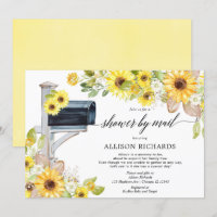 Dusche mit Mail gelbe Sonnenblumen grüne Babydusch