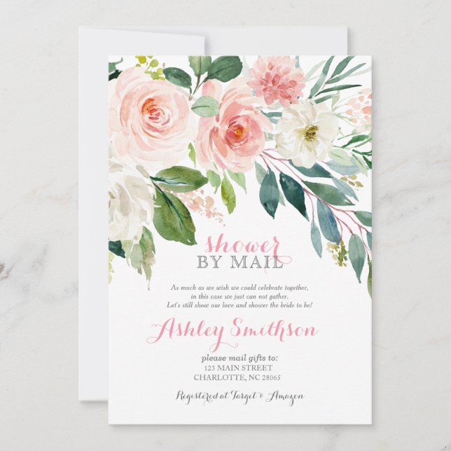 Dusche nach Mail Brautparty Virtual Shower Einladung (Vorderseite)