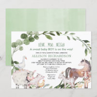 Dusche per Post Farm Barnyard Tiere Baby Junge