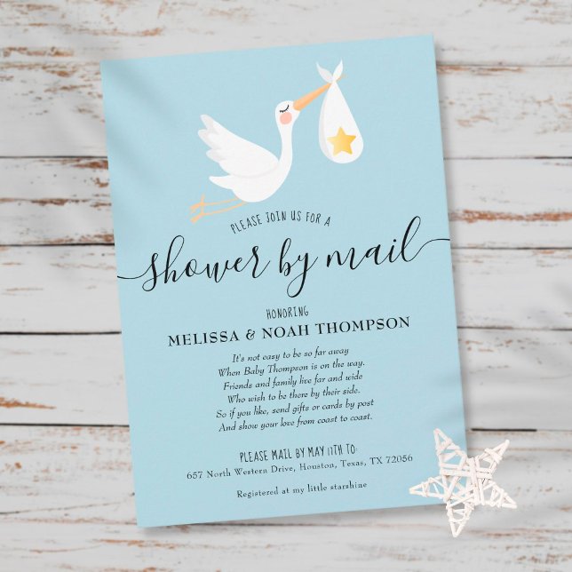 Dusche per Post lange Entfernung Sprinkle blau Einladung (Von Creator hochgeladen)