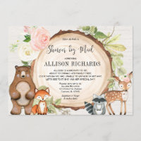 Dusche per Post, Mädchen, Waldtiere Babydusche