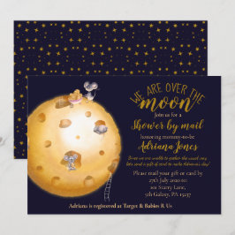 Dusche per Post, Mond aus Käse, Glitzer aus Gold Einladung