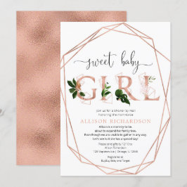 Dusche per Post, Rose goldfarbene Girl Einladung