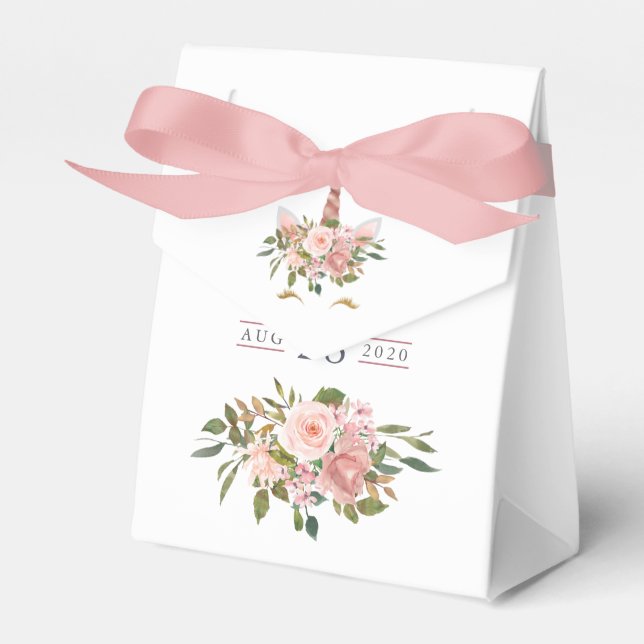 Dusche und Rose Gold Blumenstrauß Kinderdusche Geschenkschachtel (Vorderseite)