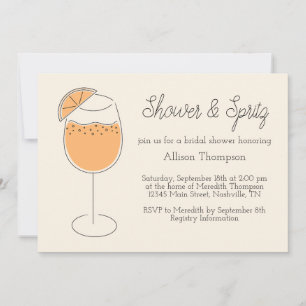 Dusche und Spritz Bubbly Cocktail Junggesellinnena Einladung