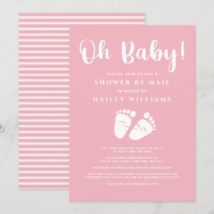 Dusche von Mail Oh Baby Girl Feet Pink White Einladung