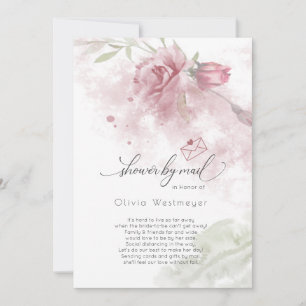 Dusche von Mail Watercolor Dusty Rose Rosa Blume Einladung