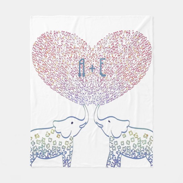 Dusche W/ Tonnen Liebe Niedlicher Personalisierter Fleecedecke (Vorderseite)