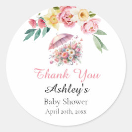 Duschen im April Bringen Mai Blume Babydusche Gefa Runder Aufkleber