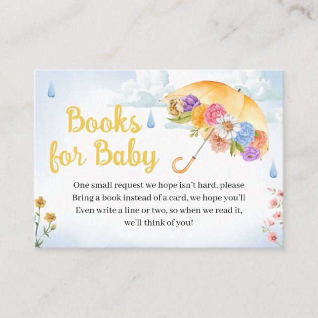 Duschen im April bringen Mai Blume Bücher für Baby Begleitkarte (Vorderseite)