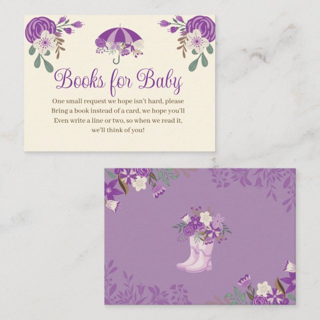 Duschen im April bringen Mai Blume Bücher für Baby Begleitkarte (Vorne/Hinten)