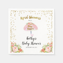 Duschen im April bringen May Blume Babydusche Napk Serviette