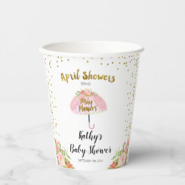 Duschen im April bringen May Blume Babydusche Pappbecher