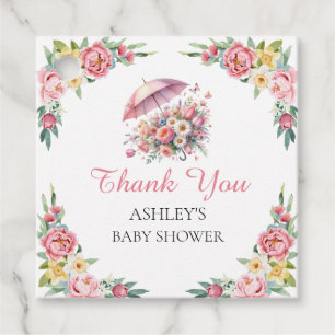 Duschen im April Brunch Blume Babydusche Geschenkanhänger