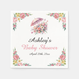 Duschen im April Brunch Blume Babydusche Serviette