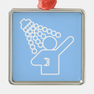Duschen-Symbol Silbernes Ornament