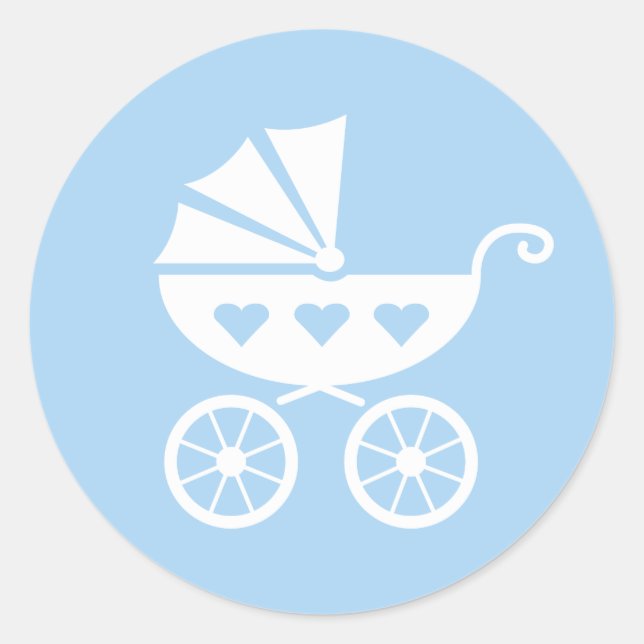 Duschenaufkleber des blauen Babys mit niedlicher Runder Aufkleber (Vorderseite)